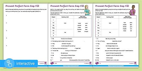 Image result for Present Perfect Tense Worksheet Differentiated
