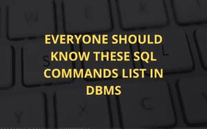 Image result for Commands in DBMS
