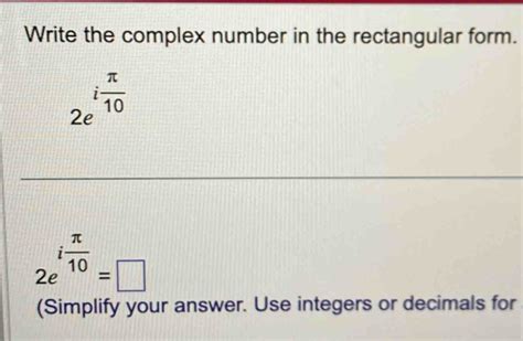 Toradh íomhá ar Write in Rectangular Form