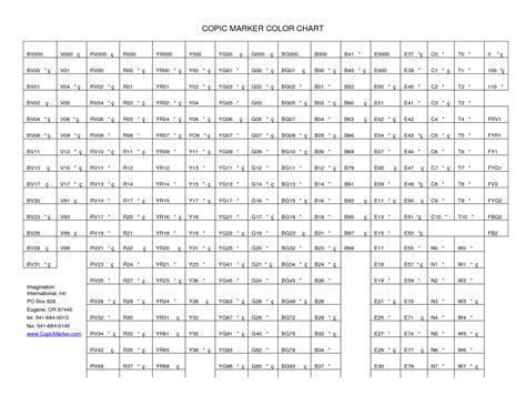 Image result for Printable Copic Marker Color Chart
