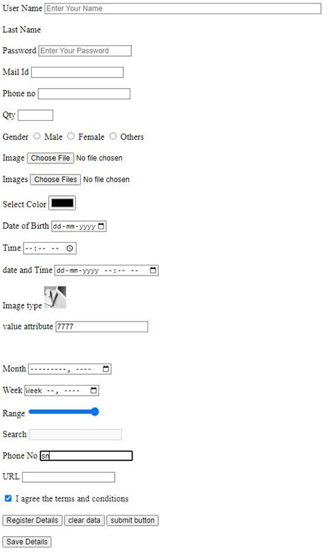 Image result for Use 20 Input Type in HTML Making a Form