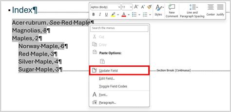Image result for How to Link Index to Pages in Word