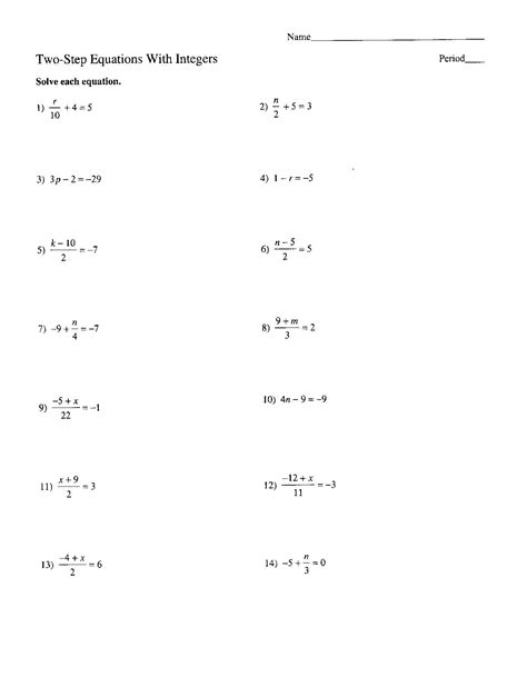 Afbeeldingsresultaten voor Printable Algebra Worksheets Solving Equations