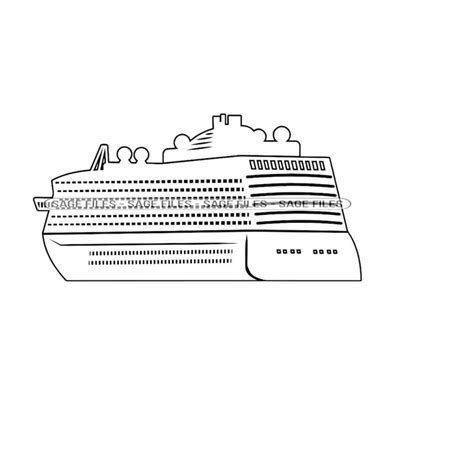 Cruise Ship Outline 4 SVG, Cruise Ship SVG, Cruise Ship Clip - Inspire ...