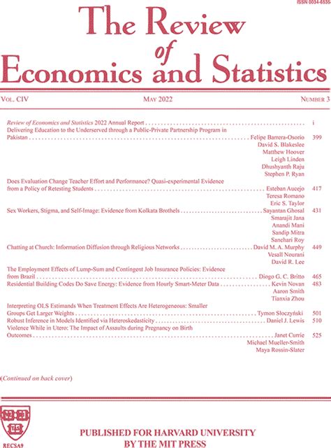 Image result for Review Of Economics And Statistics