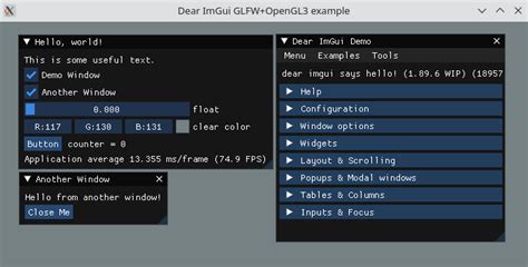 IMGUI Tutorial C に対する画像結果