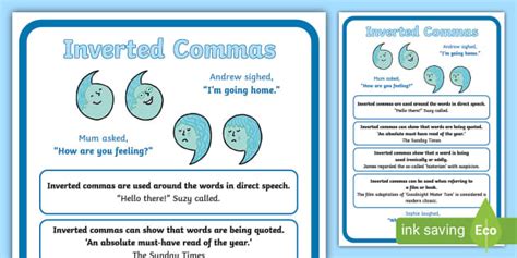 Inverted Commas Punctuation Poster - Twinkl