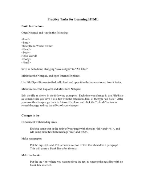 Image result for HTML Tasks for Beginners