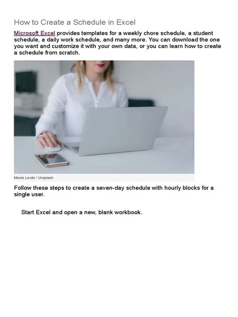 Image result for Make a Schedule Using Excel