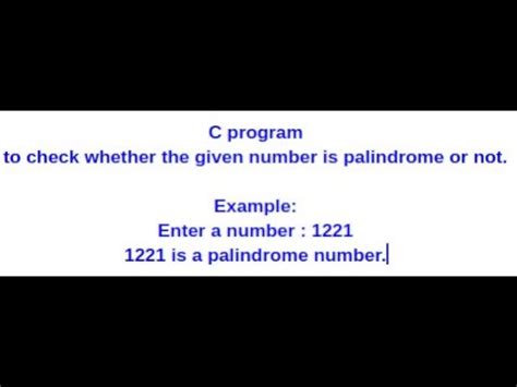 Image result for Check Palindrome Number in C