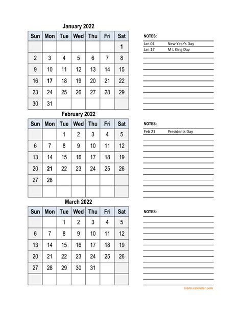 Image result for Free Printable 3 Month Calendar Template