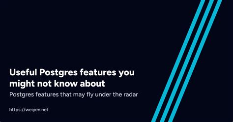 Toradh íomhá ar Features of a Postgres Database Example