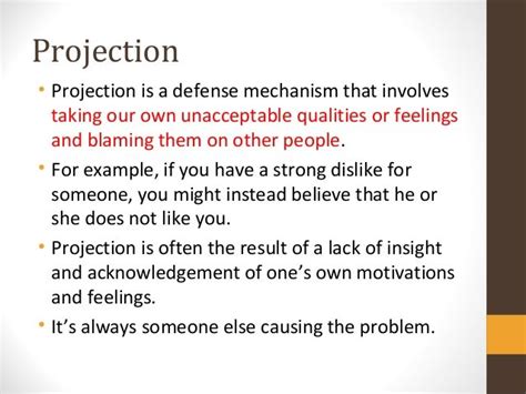 Image result for Projection Defense Mechanism Example