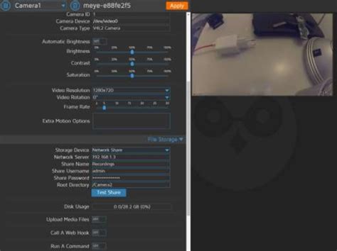 Toradh íomhá ar Raspberry Pi Network Camera Monitoring Software