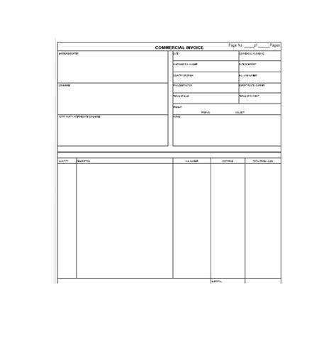 Afbeeldingsresultaten voor Blank Commercial Invoice Template PDF