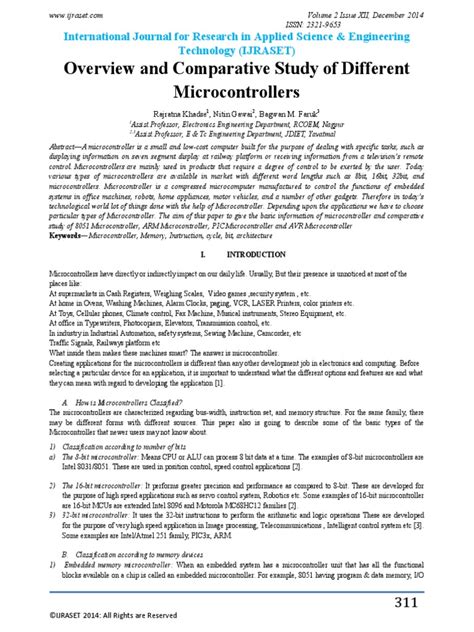 Image result for Microcontroller Comparison Chart
