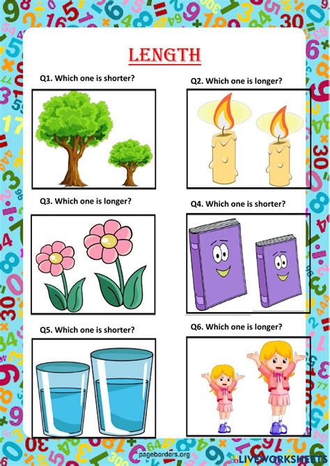 Image result for Live Worksheet for Lenght