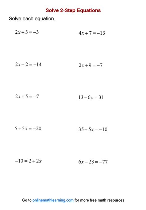 Toradh íomhá ar 2 Step Equations with Division