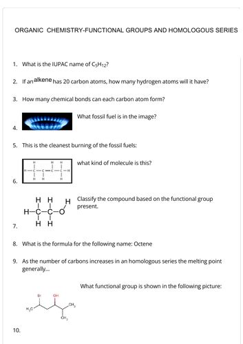Image result for Functional Group vs Homologous Series
