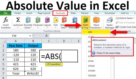 How to Find Absolute Value in Excel に対する画像結果
