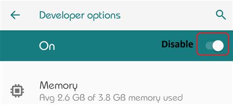 Switch Off Developer Mode Android に対する画像結果