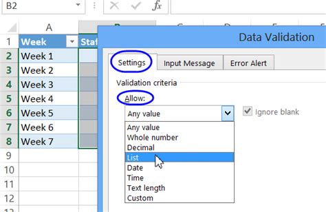 Toradh íomhá ar Add Space to List Data Validation