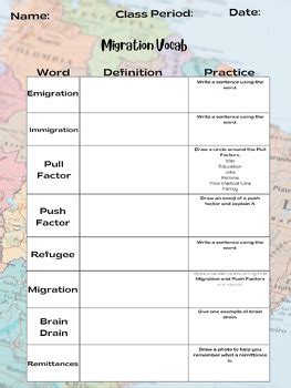 Image result for Migration Worksheet