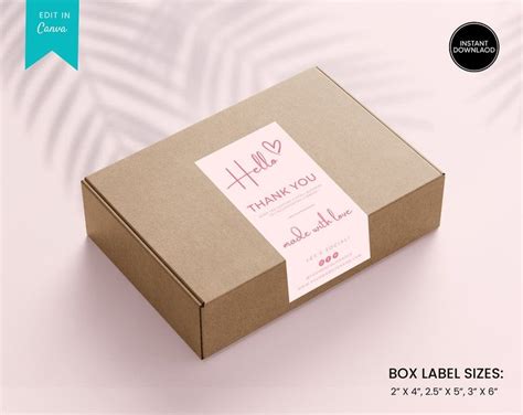 Editable Box Label Template Custom Packaging Labels Order | Etsy México ...
