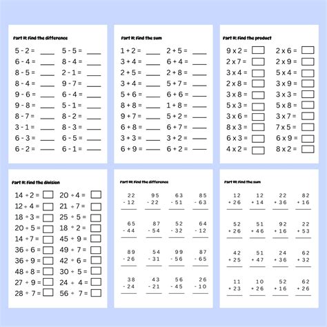 Toradh íomhá ar Math Work Sheets Hard Add Ion Subtraction Multiplication Division Fractions Perscnt