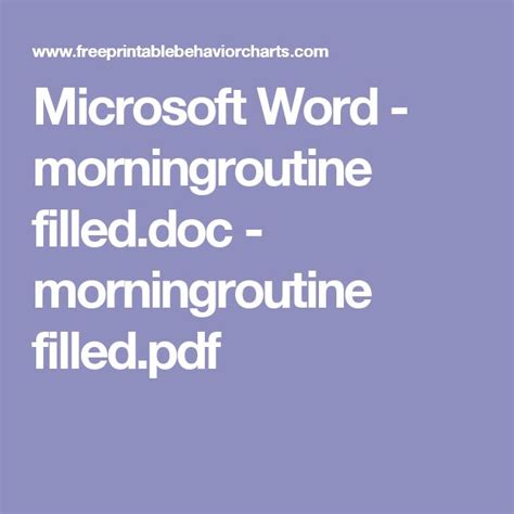 Image result for Morning Routine Behavior Chart