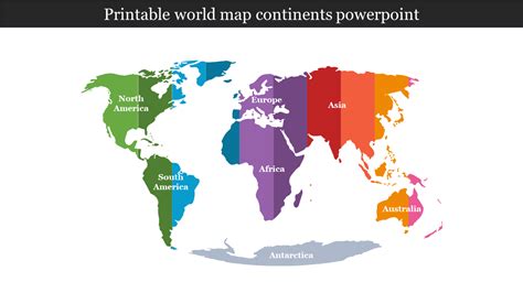Printable World Map Continents PowerPoint & Google Slides