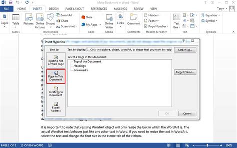 How to Add Bookmarks in Word에 대한 이미지 결과
