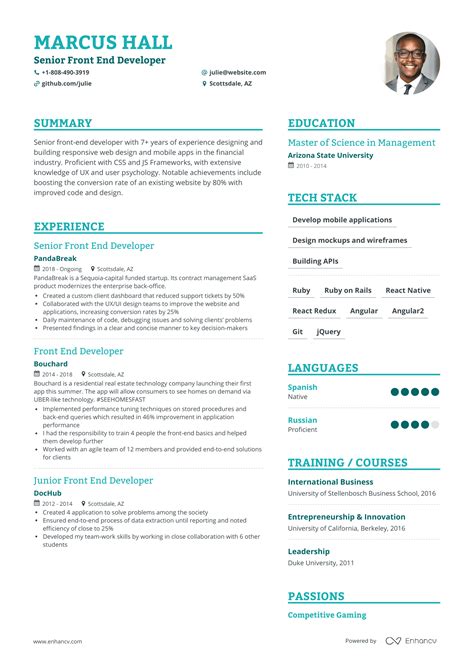 Image result for Front End Experienced Resume