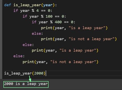 Leap Year Python Program-க்கான படிம முடிவு