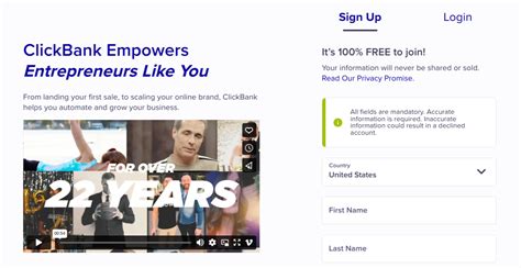 Image result for Create ClickBank Account Sign Up