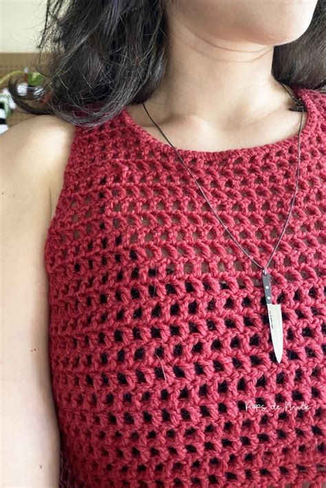 Image result for Crochet Filet Mesh Top