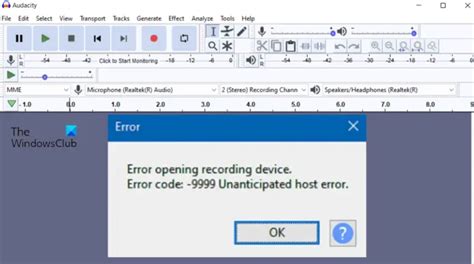 Afbeeldingsresultaten voor Audacity Error Recording Device