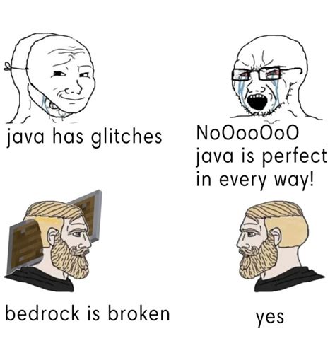Image result for Java vs Windows 10 Minecraft Meme
