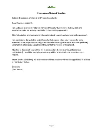 Afbeeldingsresultaten voor Sample for CV Expression of Interest