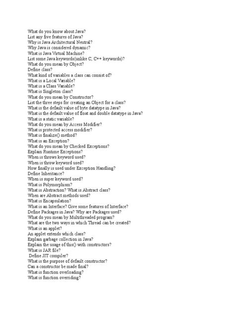 Image result for Java Viva Questions