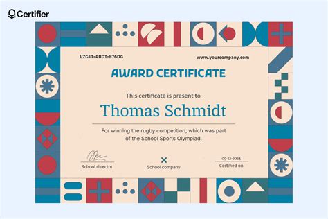 Award Certificate Sample 的图像结果