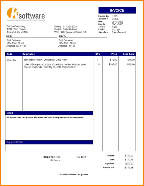 Image result for Sample Invoice Template PDF