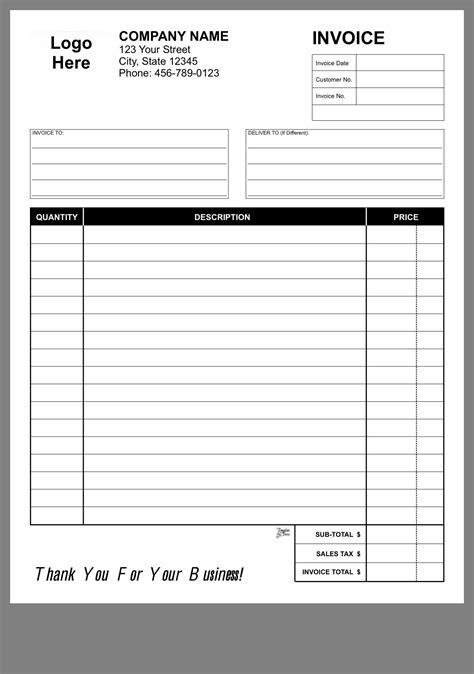 Stationery Invoice Format in Excel に対する画像結果