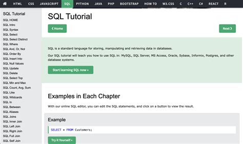 Image result for W3Schools SQL Schematic/Diagram