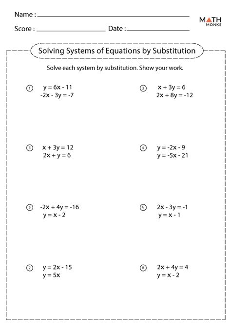 Toradh íomhá ar Substitution Method Algebra 1