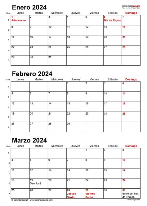 Afbeeldingsresultaten voor Calendario Semanal 2024 Excel