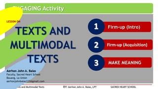 Image result for Multimodal Text Lesson Plan