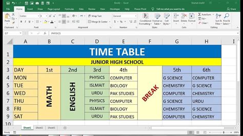 Image result for Create Time Table in WRD