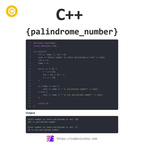 Image result for Palindrome Number Code in C