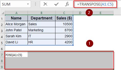 Afbeeldingsresultaten voor Convert Rows to Columns in Excel Triangle